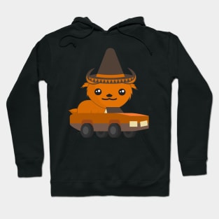 chubby little deer racing car Hoodie